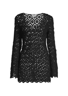 Tanya Taylor Miley Cotton Lace Cover-Up Minidress