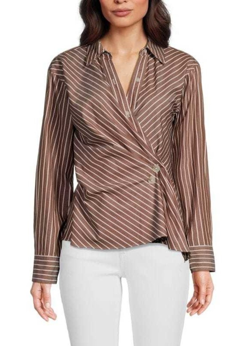 Tanya Taylor Orla Striped Wrap Top