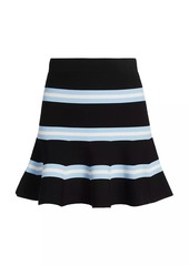 Tanya Taylor Rivka Striped Flared Miniskirt