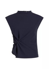 Tanya Taylor Robin Knot Cap-Sleeve Blouse