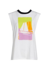 Tanya Taylor Skylar Graphic Sleeveless T-Shirt