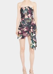 Tanya Taylor Alina Strapless Draped Mini Dress