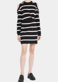 Tanya Taylor Shirley Cold-Shoulder Jersey Stripe Mini Dress