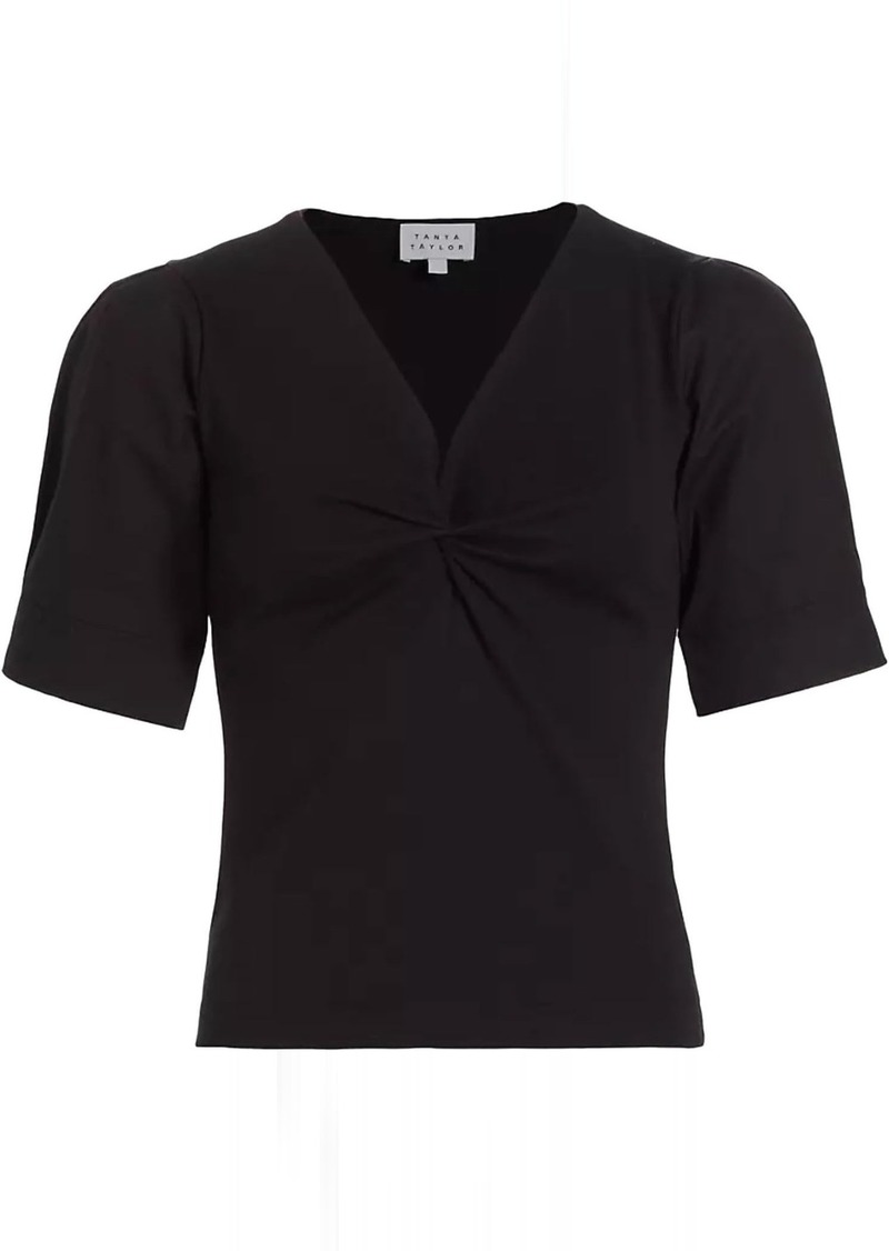 Tanya Taylor Women's Ronelle Twist Front Top, Black