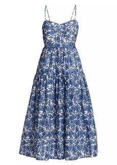 Tanya Taylor Verona Floral Cotton Midi-Dress