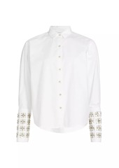 Tanya Taylor Wells Embellished Poplin Shirt