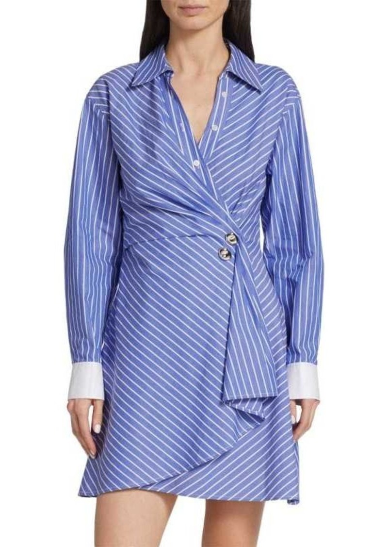 Tanya Taylor Winnie Striped Mini Shirtdress