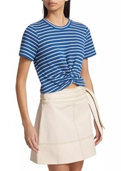 Tanya Taylor Zola Striped Twist-Front Top