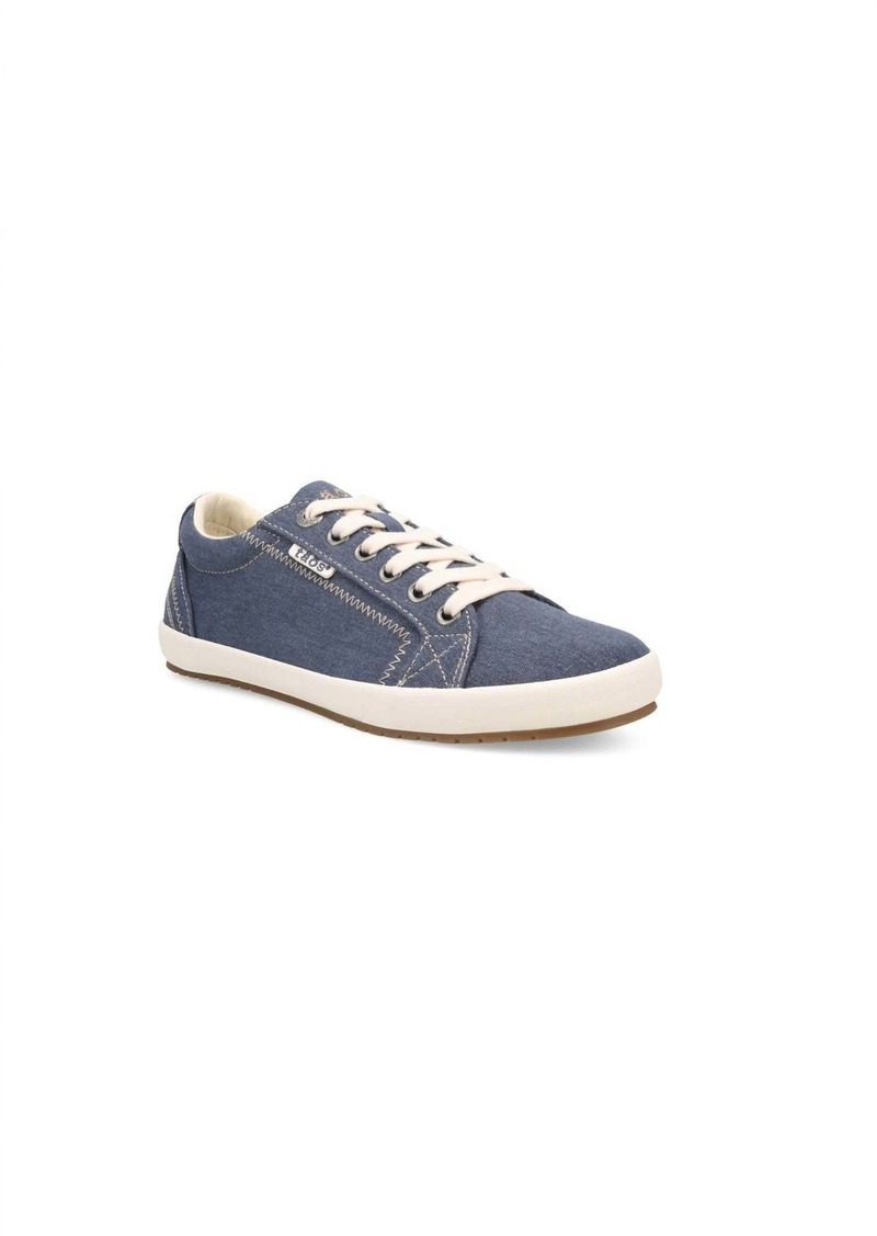 Taos Women's Star Sneakers In Lake Blue Washed Canvas