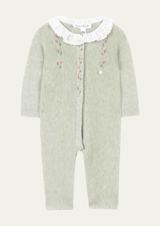 Tartine et Chocolat Girl's Hand Embroidered Floral Coverall  Size 6M-2