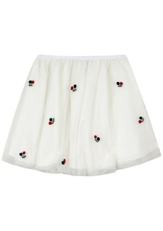 Tartine et Chocolat Girls' Hand Embroidered Floral Tutu Skirt - Big Kid