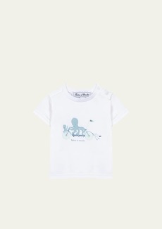 Tartine et Chocolat Girl's Octopus Graphic Logo-Print T-Shirt  Size 18M-3