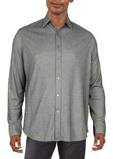 Tasso Elba Mens Textured Collar Button-Down Shirt