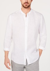 Tasso Elba Men's Banded Collar Linen Shirt, Created for Macy's