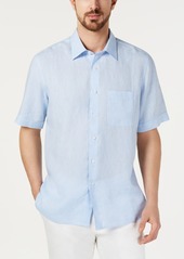 Tasso Elba Men's Cross-Dye Short Sleeve Linen Shirt, Created for Macy's