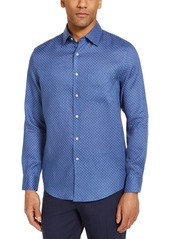 Tasso Elba Men's Distressed Dot Print Linen Woven Shirt, Created for Macy's