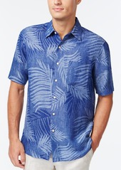 Tasso Elba Tropical Print Silk Linen Blend Short-Sleeve Shirt, Created for Macy's