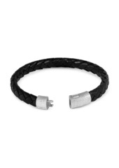 Tateossian Giza Cobra Pelle Sterling Silver & Leather Bracelet