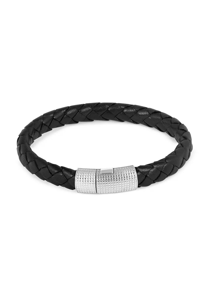 Tateossian Giza Cobra Pelle Sterling Silver & Leather Bracelet