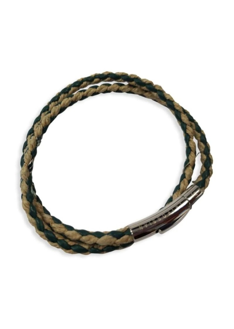 Stainless Steel & Leather Wrap Bracelet