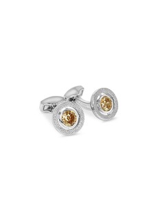 Tateossian Halo Rhodium Plated Round Cufflinks