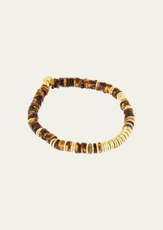 Tateossian Men's 18k Gold-Plated Tiger's Eye Constellation Beaded Bracelet