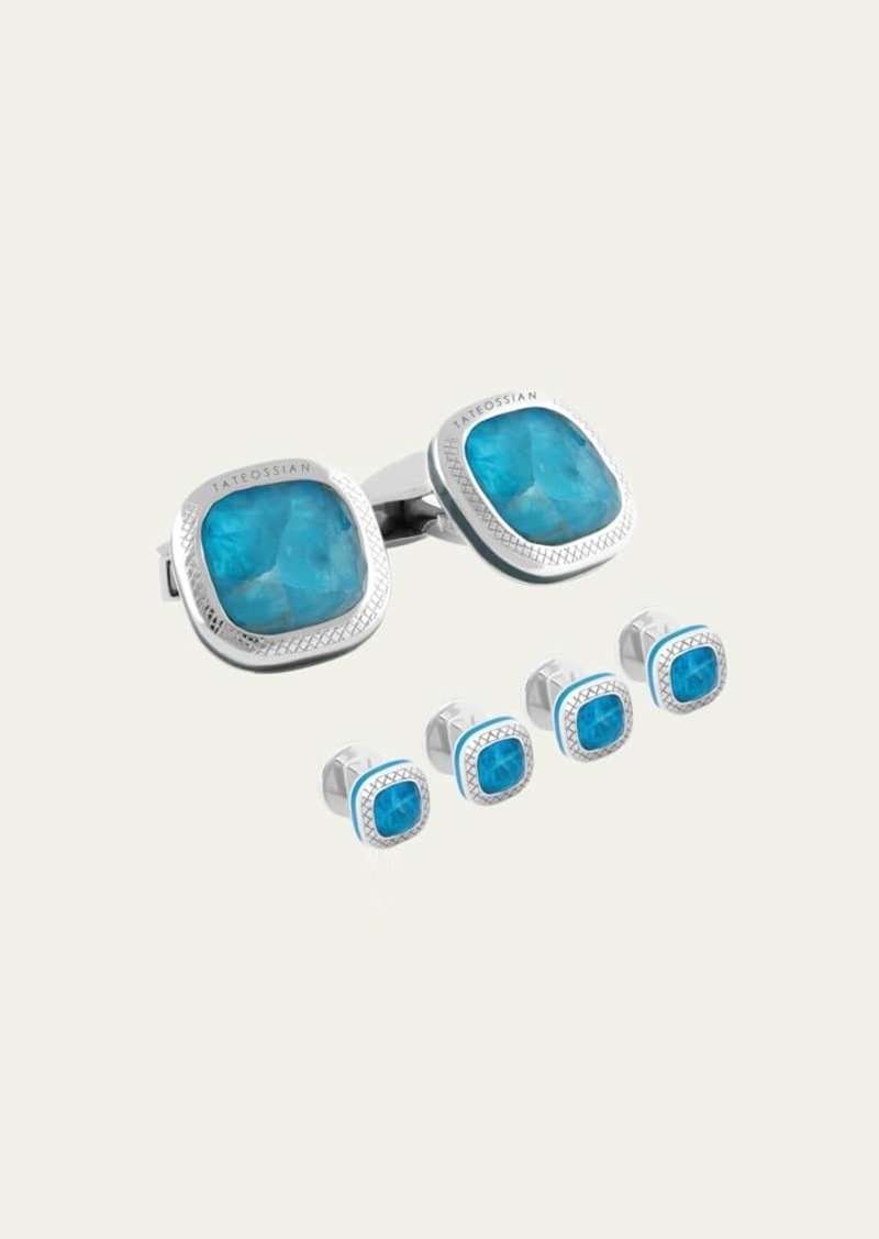 Tateossian Men's Apatite Doublet Cufflink Shirt Stud Set