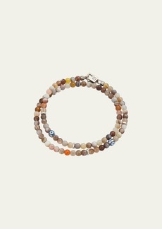 Tateossian Men's Double Wrap Agate Beaded Bracelet