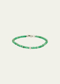 Tateossian Men's Nodo Beaded Emerald Bracelet  Large