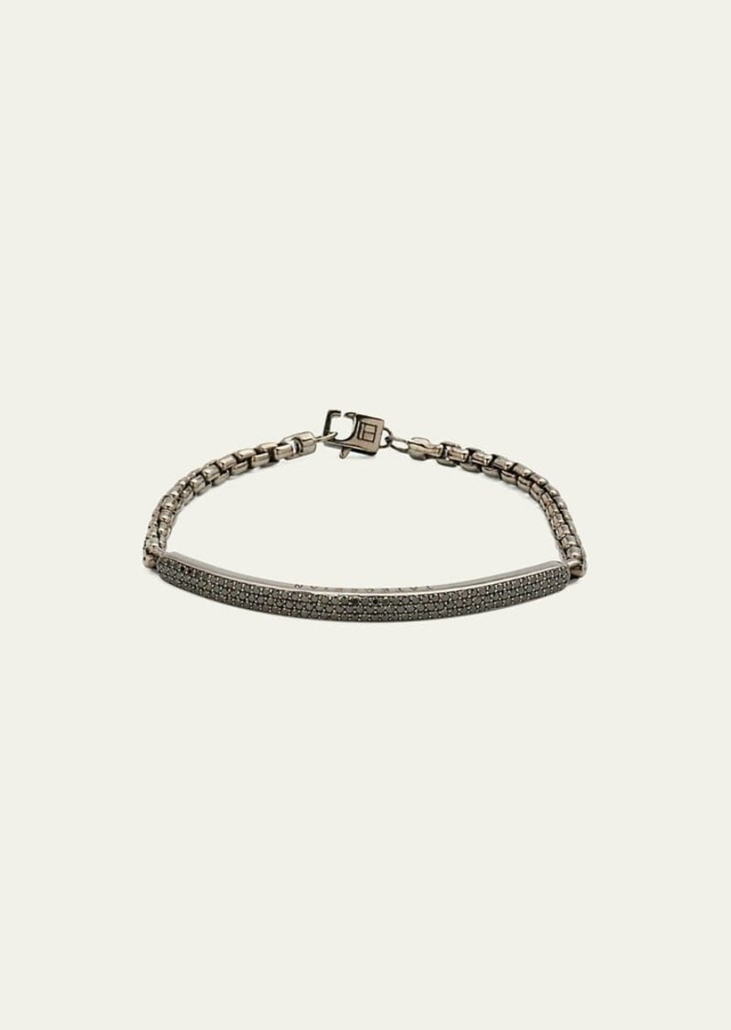 Tateossian Men's Pavé Black Diamond Chain Bracelet  Large