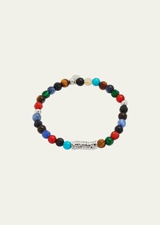 Tateossian Men's &ZeroWidthSpace;Sterling Silver Discs Multicolor Stones Bracelet