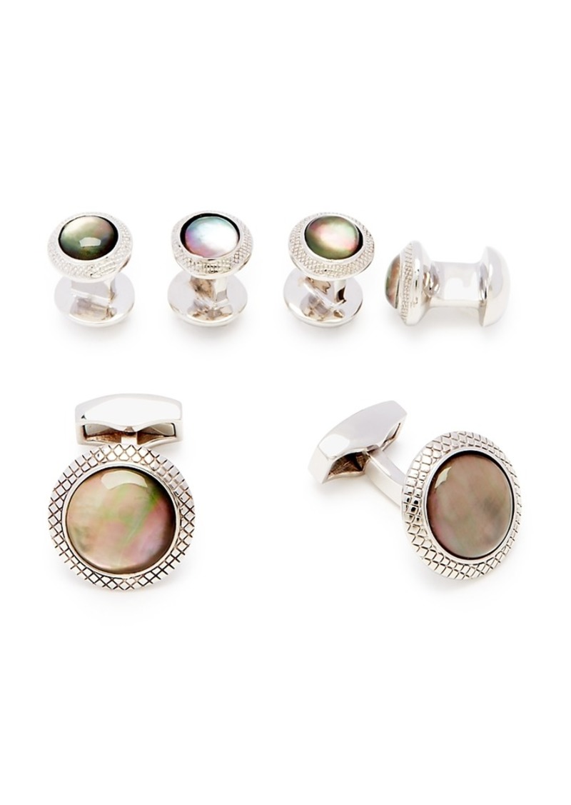 Tateossian Mother-of-Pearl Cufflinks & Stud Set