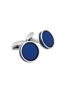 Tateossian Palladium Enamel Round Cufflinks