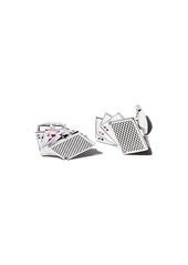 Tateossian Rhodium Odd Pair Card Cufflinks