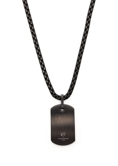 Tateossian textured-tag pendant necklace