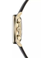 Ted Baker Barnett Backlight Goldtone Stainless Steel & Leather Chronograph Watch/41MM