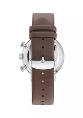Ted Baker Barnett Backlight Stainless Steel & Leather Chronograph Watch/41MM