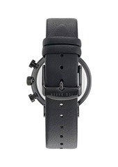 Ted Baker Barnett Backlight Stainless Steel & Leather Strap Chronograph Watch/41MM