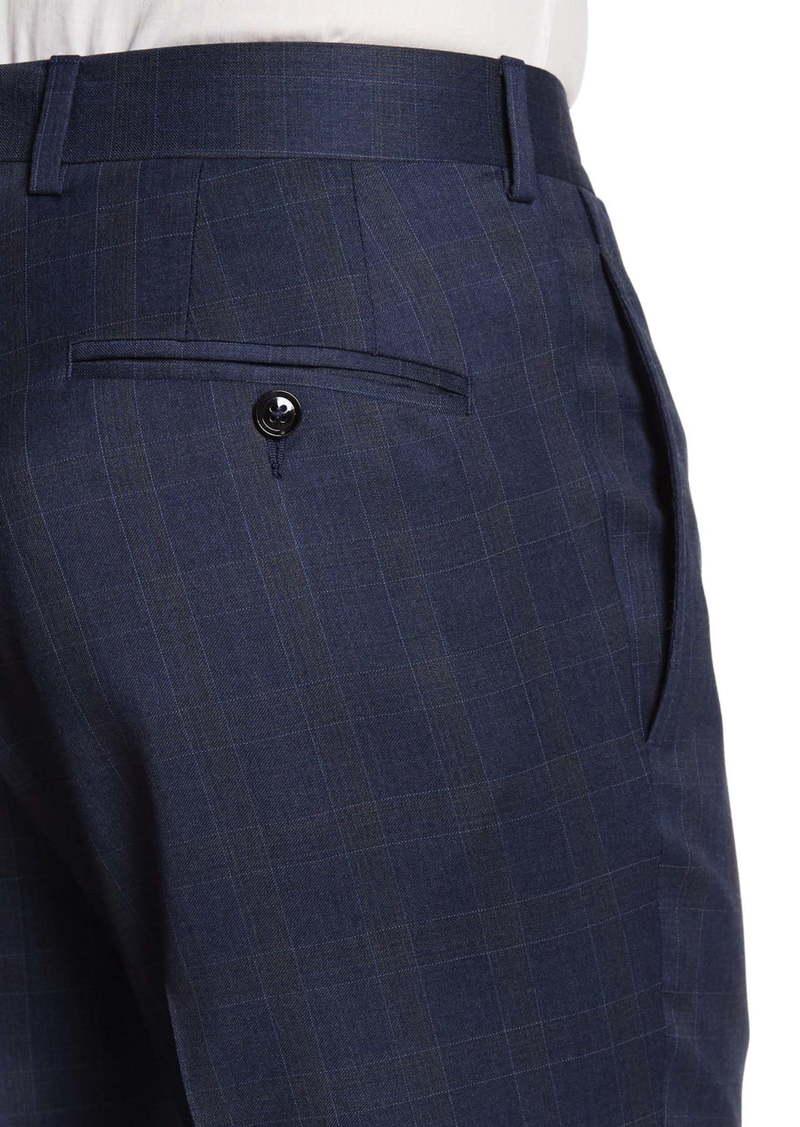 Ted Baker Jarrow Blue Plaid Two Button Notch Lapel Wool Trim Fit Suit ...