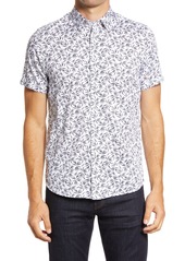 Ted Baker London Short Sleeve Button-Up Shirt in Navy at Nordstrom