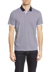 Ted Baker London Slim Fit Stripe Polo in Navy at Nordstrom