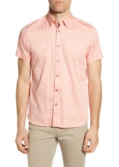 Ted Baker London Slim Fit Tropical Print Short Sleeve Button-Up Shirt