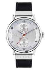 Ted Baker London Brixam Multifunction Leather Strap Watch