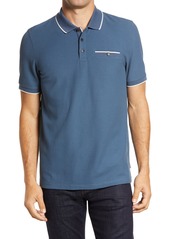Ted Baker London Chorus Cotton Blend Polo Shirt in Mid-Blue at Nordstrom
