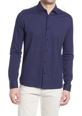 TED BAKER LONDON Kani Pique Button-Up Shirt in Navy at Nordstrom
