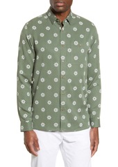Ted Baker London Slim Fit Floral Button-Up Shirt in Green at Nordstrom