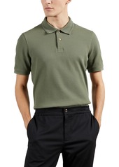 Ted Baker London Waffle Weave Short Sleeve Polo in Khaki at Nordstrom