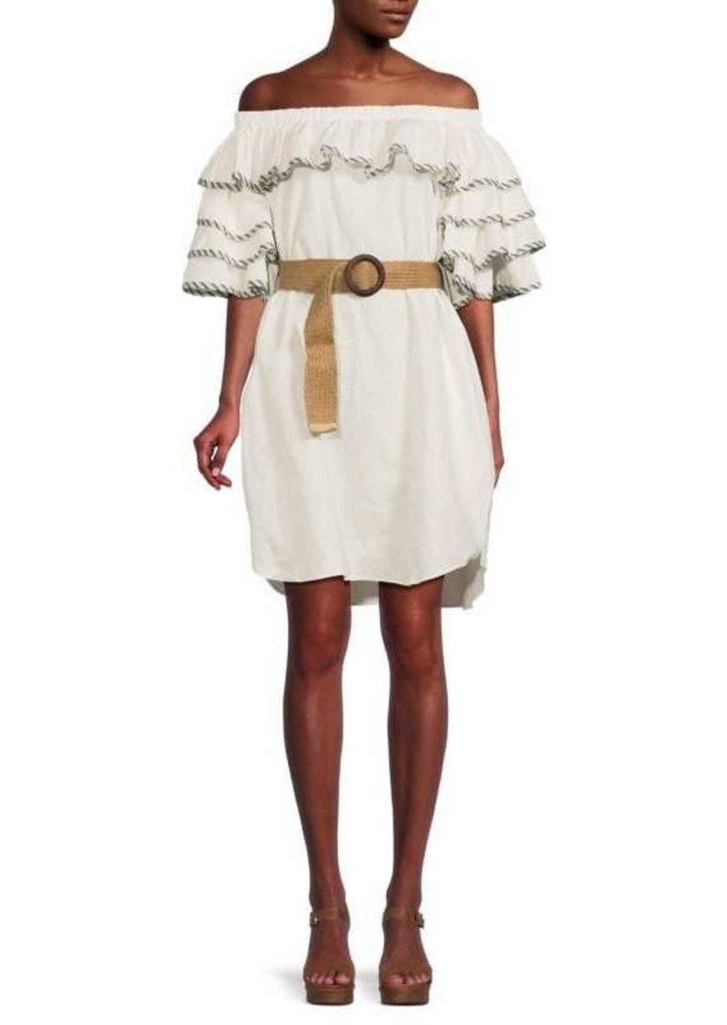 Ted Baker Off Shoulder Belted Linen Dress