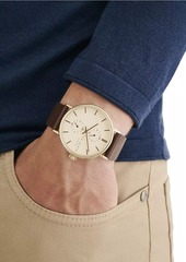 Ted Baker Phylipa Gents Timeless Goldtone Stainless Steel & Leather Chronograph Watch/41MM