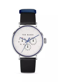Ted Baker Stainless Steel & Leather Strap Watch